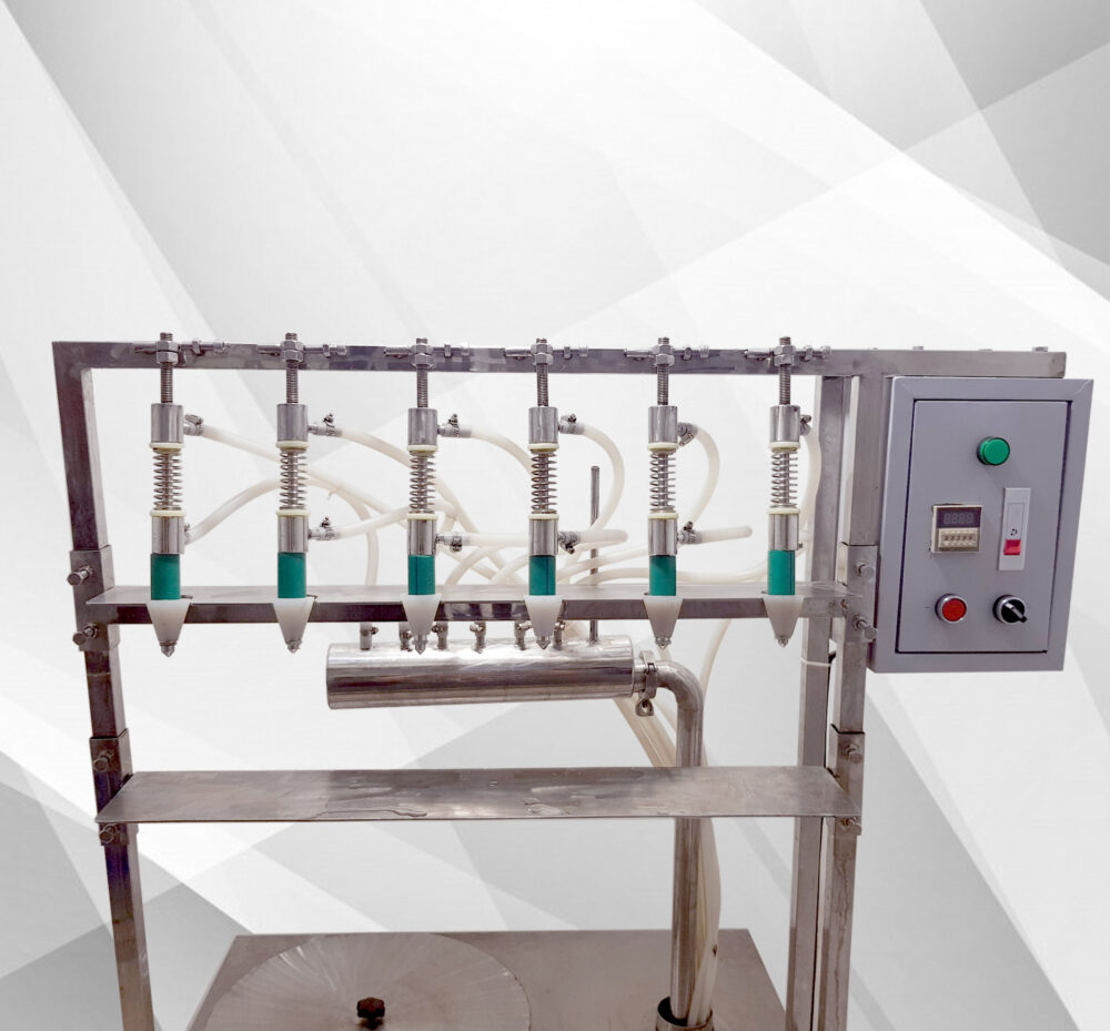 Máy chiết rót đóng chai 6 vòi bán tự động