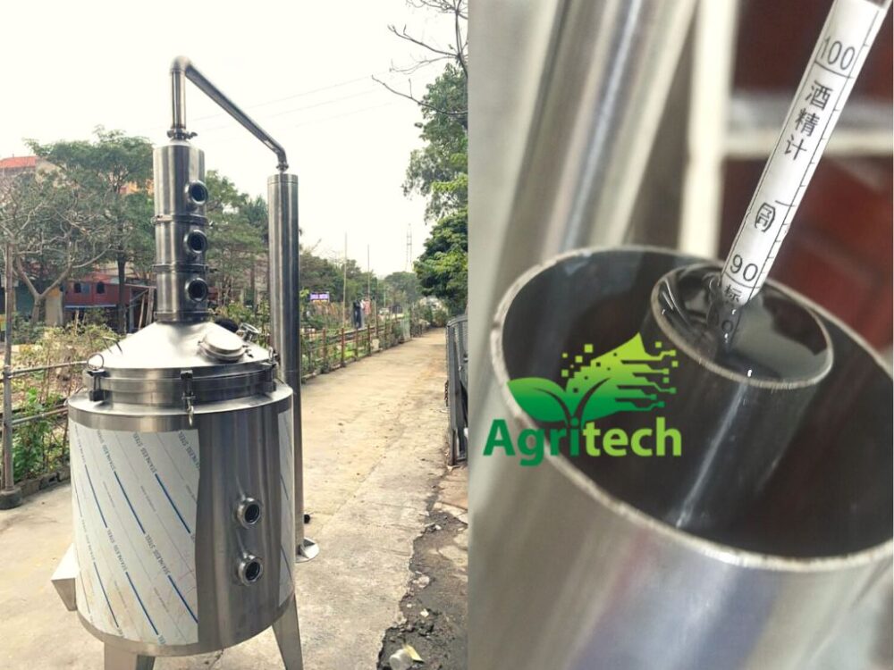 thap chung cat ruou inox 3 dia