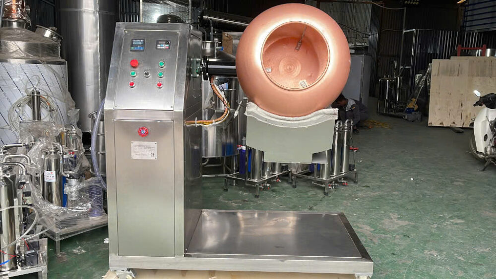 máy rang hạt phủ mật ong